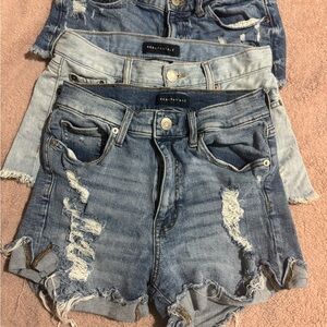 Aeropostale Distressed Jean Shorts Trio